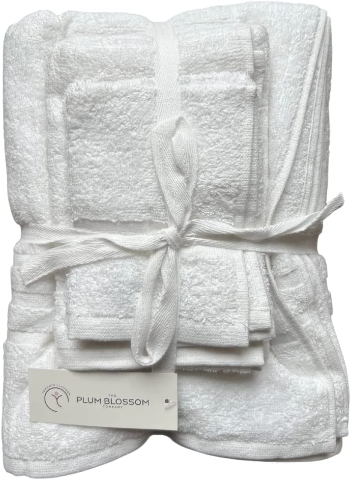 The Plum Blossom Company Ensemble de serviettes en éponge bio, certifié GOTS